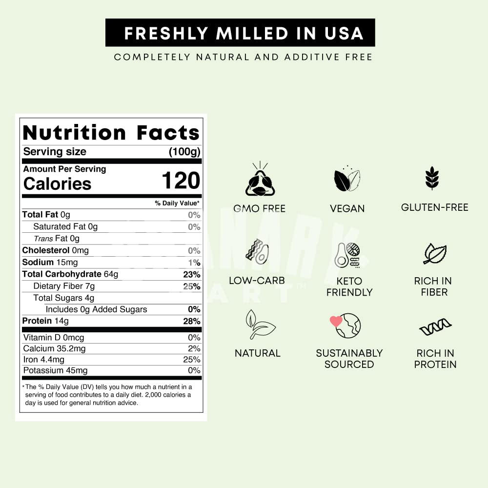Quinoa Flour by Granary Mart- Rich in Protein/Fiber - Ideal for Vegans and Vegetarians - Freshly Milled in USA - Keto & Paleo Approved - Affordable Bulk Rate - 50 lbs. Bulk Bag
