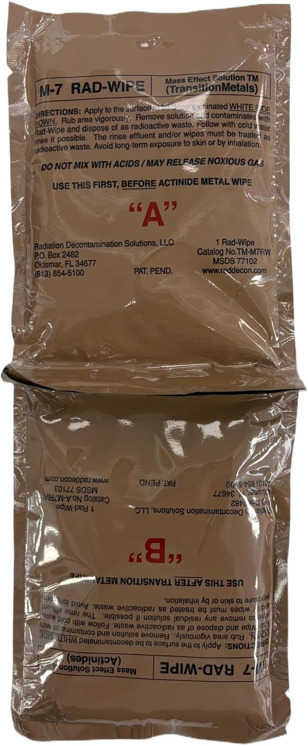 M-7 Rad-Wipe CBRN Decontamination Wipes