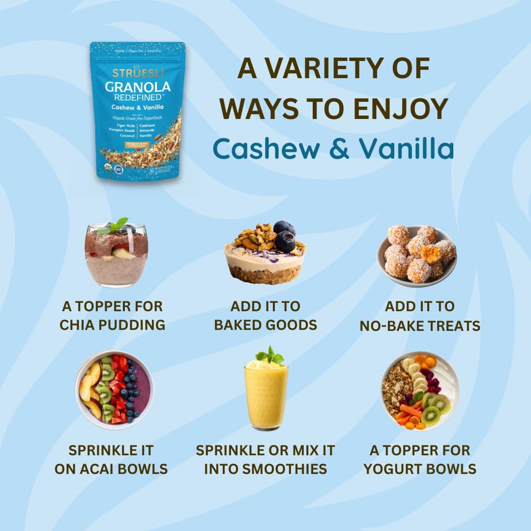 Struesli Organic Granola Variety Pack, Grain Free, 4 Flavors, 4 x 9 Oz
