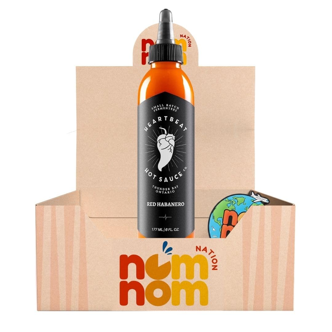 Heartbeat Hot Sauce Red Habanero - 6 fl oz Bottle - Sauce for Wings, Tacos and Sandwiches - Wing Sauce Style Heat - Crafted Heartbeat Hot Sauce