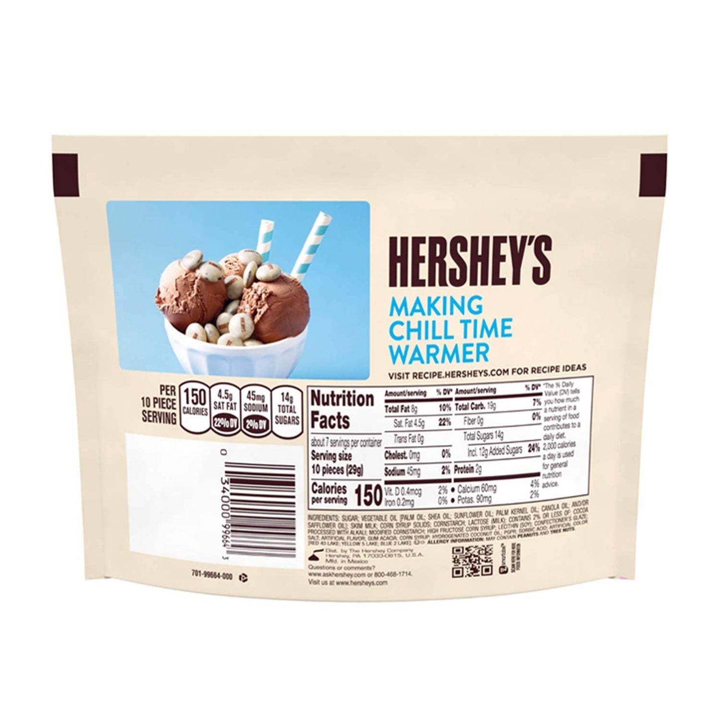 HERSHEYS DROPS WHIT CHCLT CKS N C#1 PIECES COOKIES & CREAM DROP 8 OZ - 0034000271061