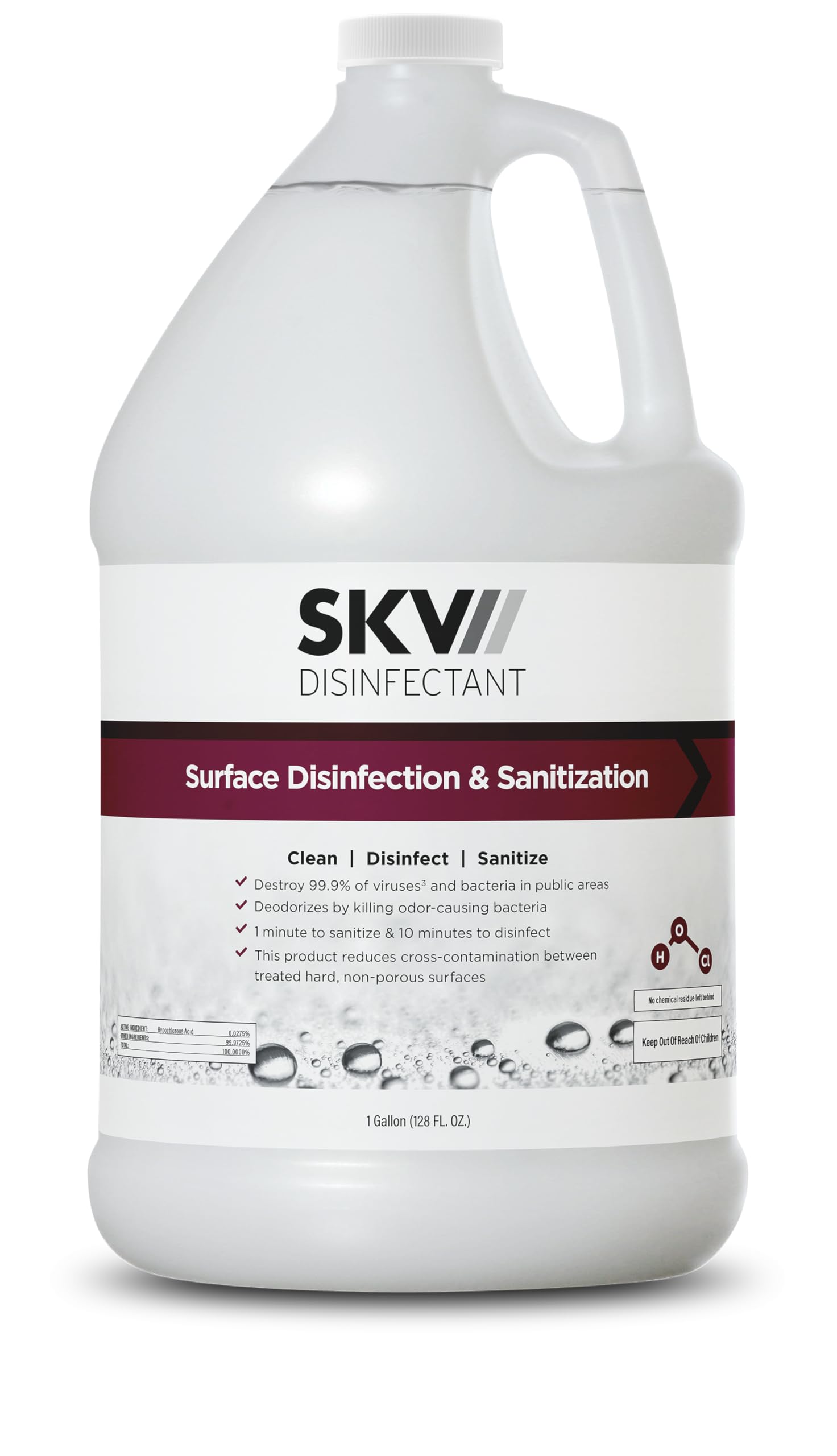 SKV Surface Disinfection and Sanitization | Cleans, Deodorizes, and Disinfects, Made with Hypochlorous Acid and Destroys 99.9% of Viruses