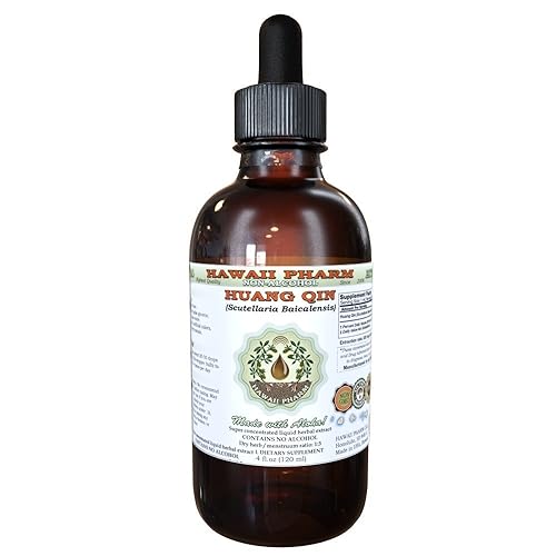Huang Qin Alcohol-Free Liquid Extract, Huang Qin, Scutellaria (Scutellaria Baicalensis) Root Glycerite Hawaii Pharm Natural Herbal Supplement 2 oz