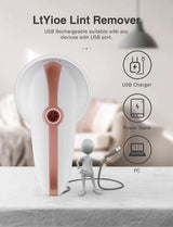 Lint Remover Shaver LtYioe Fabric Shaver USB Rechargeable Sweater Shaver Fabric Fuzz Remover with 2 Blades and Clean Brush, Battery Operated
