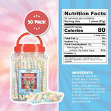 50 Candy Necklaces Individually Wrapped, Choker Style Nostalgic Pastel Candy Jewelry, Perfect for Party Favors, Pinata Fillers and Goodie Bags, Packed