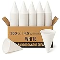 Smygoods Disposable White Paper Cone Cups (Pack of 200-4.5 oz) Eco-Friendly, Leak-Proof, Ideal for Events, Water Coolers, Quick Hydration & Efficient
