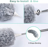 Microfiber Duster for Cleaning with Telescoping Extension Pole 100 Inch, Washable Bendable Head Duster Cleaner for Cleaning High Ceiling, Keyboard