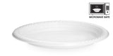 Basix 9 inch Plastic Plates Microwave Safe 100 Count, White