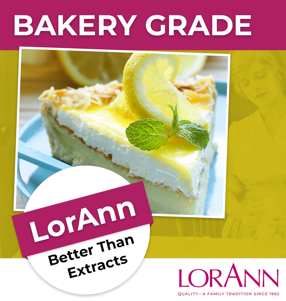Lorann Oils Lemon Bakery Emulsion: Tangy Lemon Essence, Perfect for Amplifying Citrus Tones in Cakes, Cookies & Desserts, Gluten-Free, Keto-Friendly