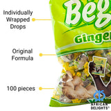 African Delights Begue Ginger Candy, Individually Wrapped Sweet and Spicy Ginger Candy (Pack of 100)
