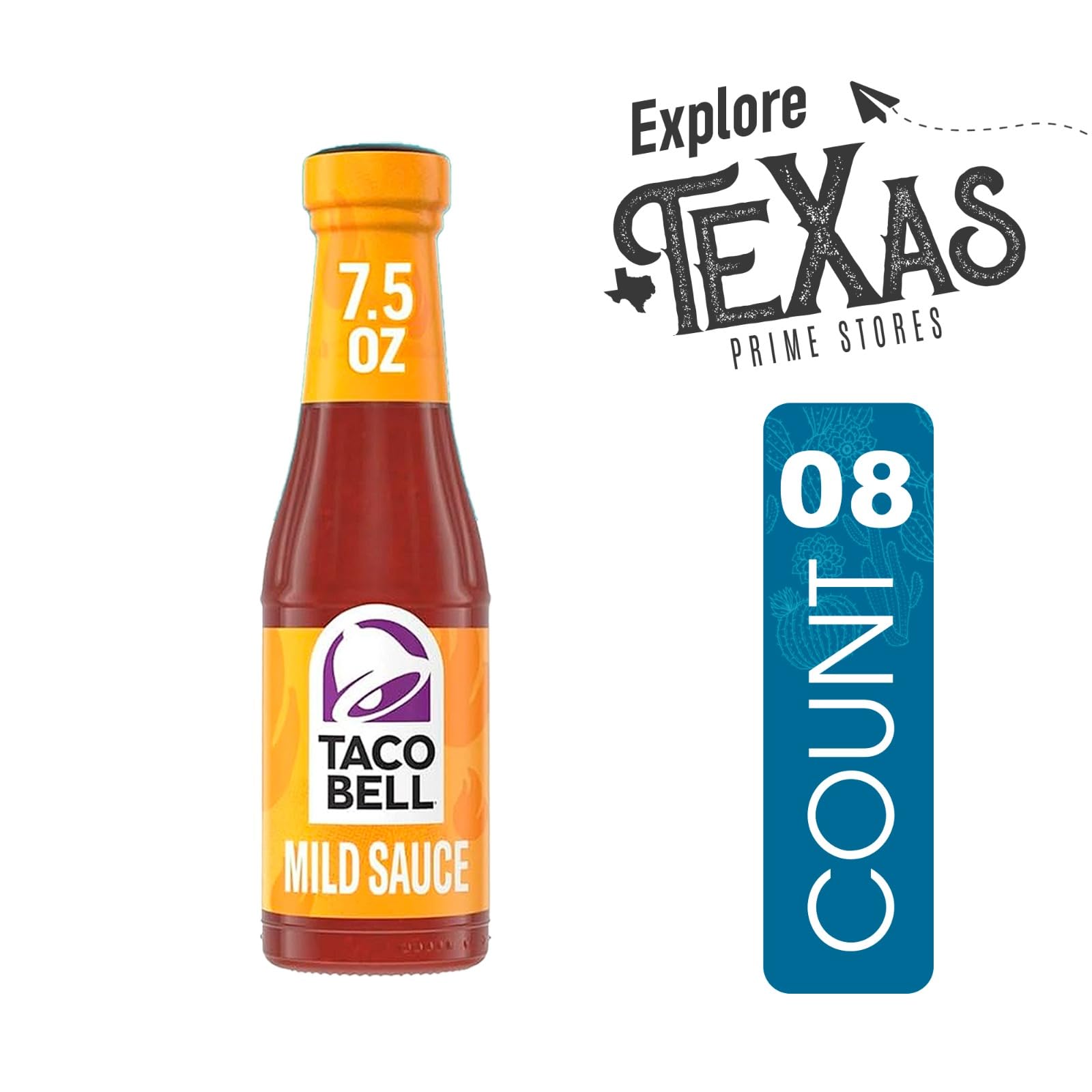 Taco Bell - Lavinia Essentials Bundle: 8-Pack of Mild Sauce, 7.5 oz Glass Bottle + 1 Utility Prop.