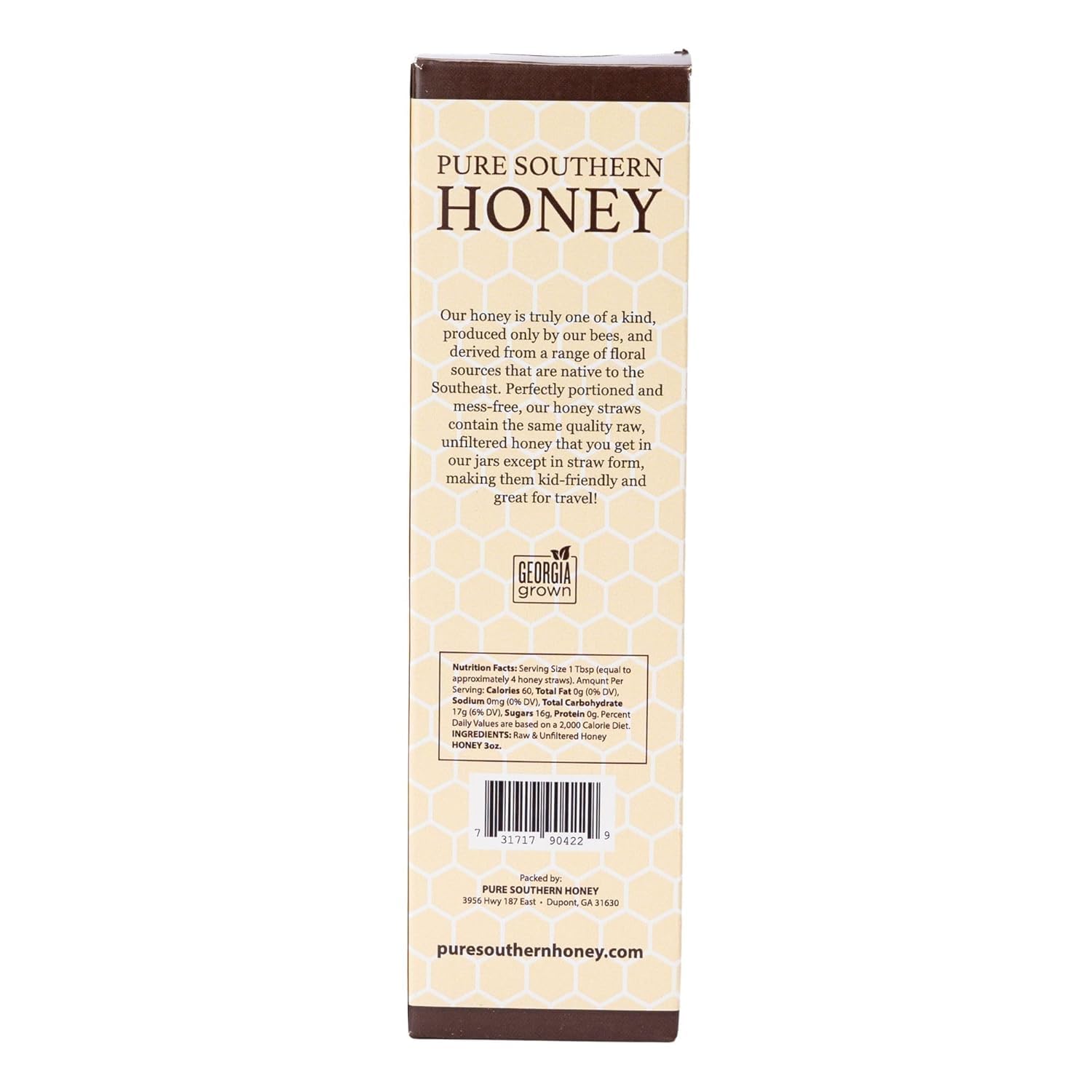 100% Authentic, USA - Made Raw Unfiltered Gourmet Honey Stick Gift Box by Pure Southern Honey - Unheated - Non - GMO, No Additives, Single-Serve All