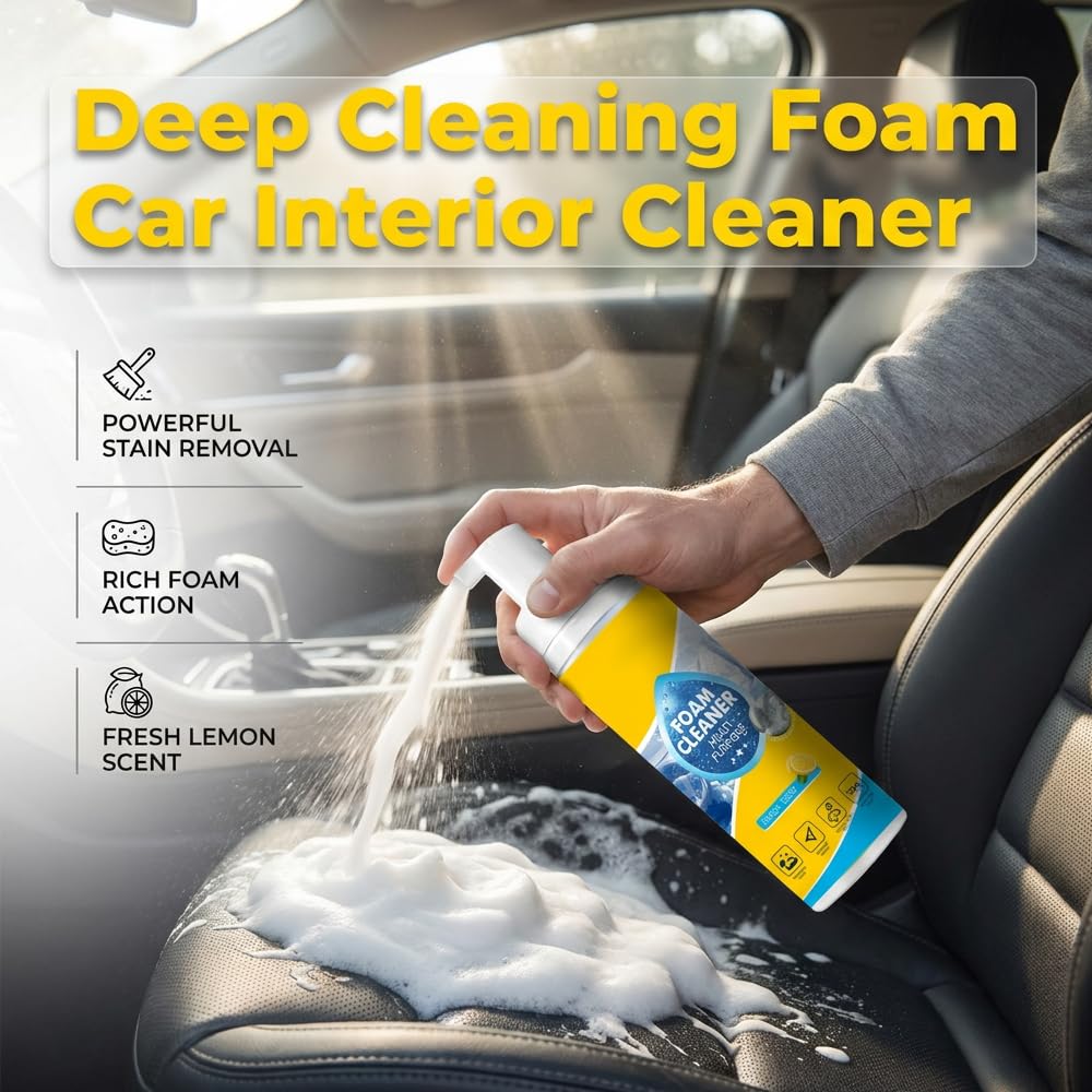 AprYew 4-in-1 Multi-Enzyme Foam Spray Cleaner, 2026 New Foam Cleaner All Purpose, Multipurpose Foam Cleaner for Car Interior Kitchen Bathroom Sofa
