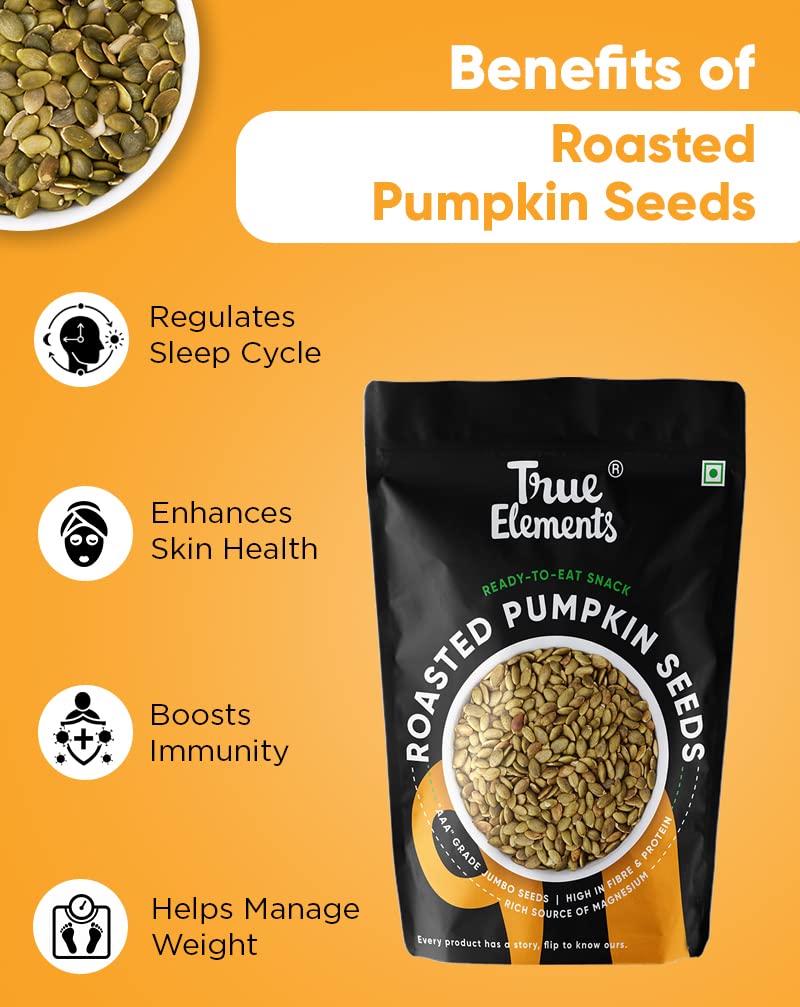 True Elements Roasted Pumpkin Seeds, 500g