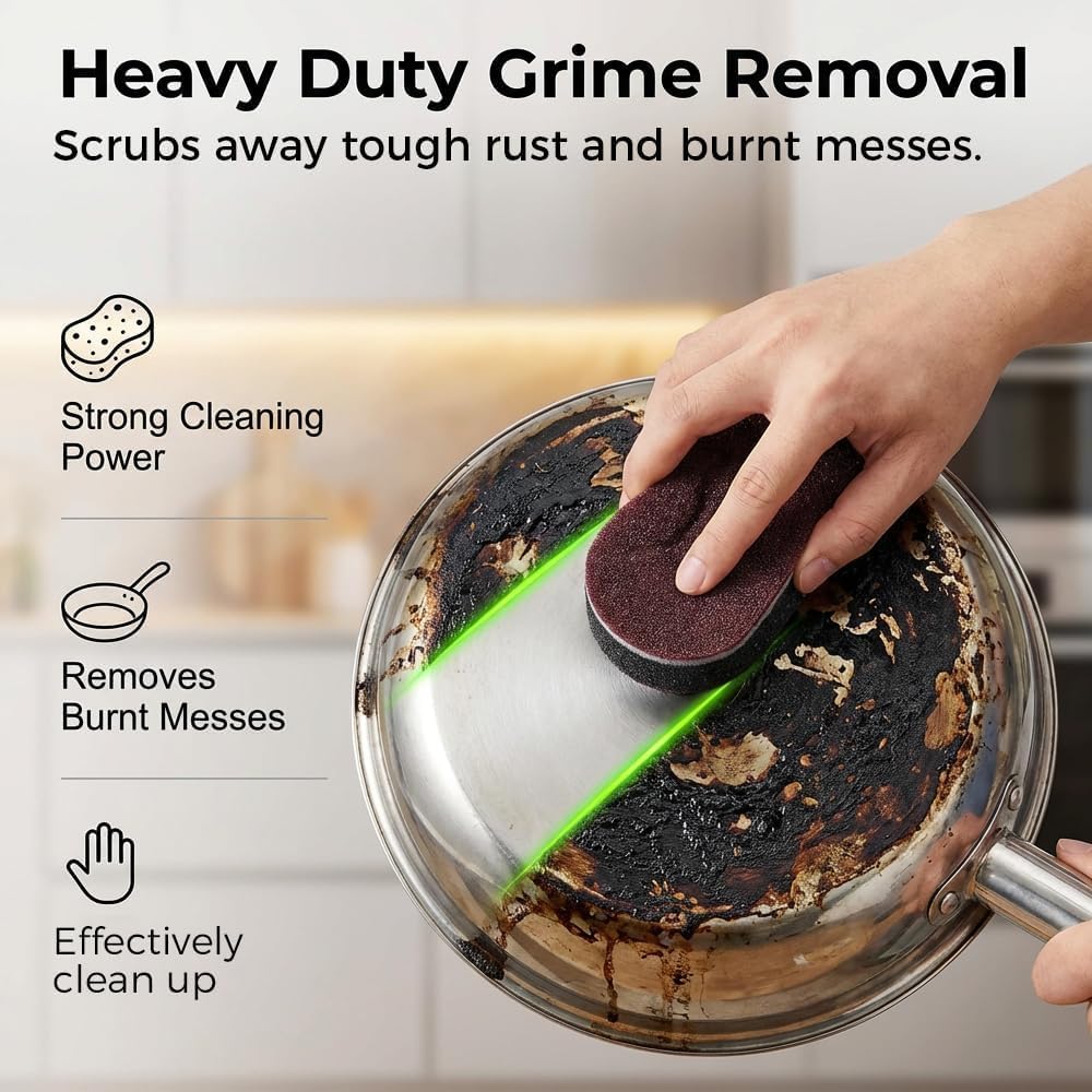 Multi-Functional Eraser,2026 New Cleaning Sponges Eraser,Shower & Tub Scrubber Sponge for Kitchen, Bathroom, Sink, Floor & Home Cleaning. (10 Pcs)
