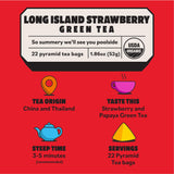 Top of the Mornin' Long Island Strawberry Green Tea By Jacksepticeye | Green Tea With Hints of Papaya and Strawberry | Pyramid Tea Bags | 22 Count