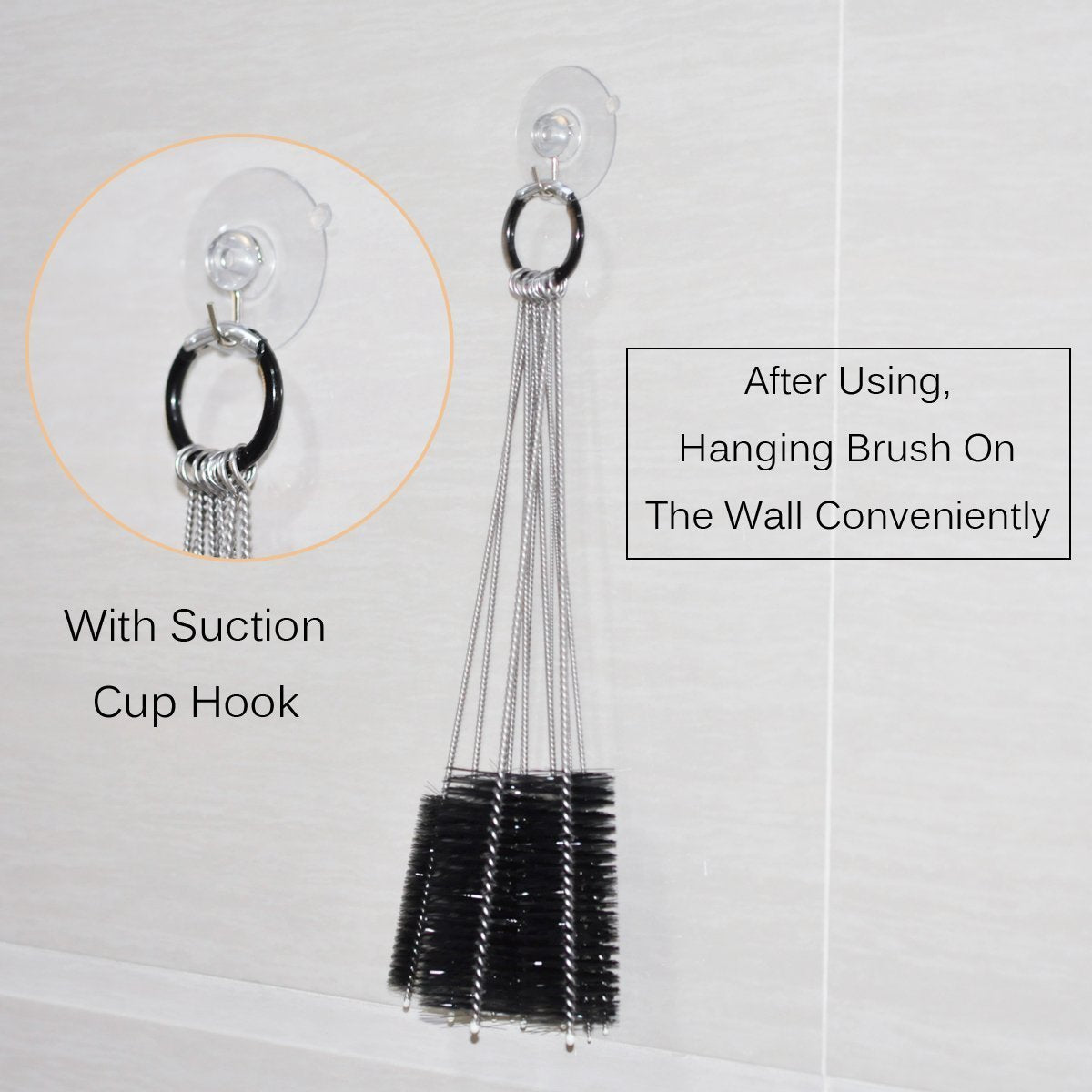 Eboot 10 Pcs 8.2 Inch Tube Cleaning Brushes Nylon Cleaner Brush Long Sink Drain Pipe Cleaning Brushes 10 Different Diameters for Bottle Straw Tumbler