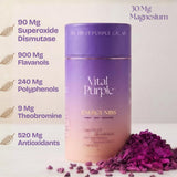 Vital Purple High Flavonal 100% Raw Cocoa Energy Nibs - 900mg Flavanols, Purple Cacao, Unroasted & Unfermented - Clean Fuel for Performance & Recovery (10 oz)