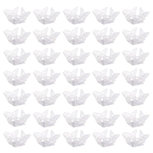 DONGKER Chocolate Truffle Wrappers Paper,50 PCS Butterfly Hollow Truffle Cup Dessert Liners for Wedding Party Supplies Chocolate Packaging Dessert