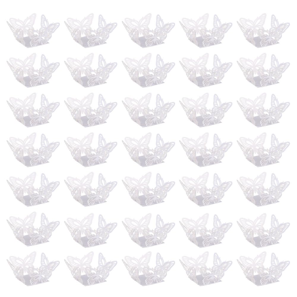 DONGKER Chocolate Truffle Wrappers Paper,50 PCS Butterfly Hollow Truffle Cup Dessert Liners for Wedding Party Supplies Chocolate Packaging Dessert