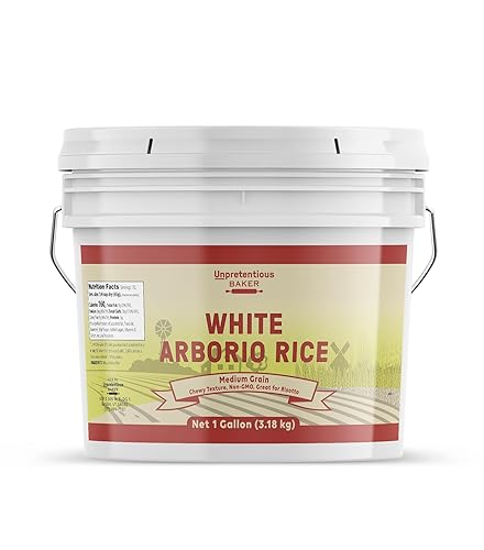 Unpretentious White Arborio Rice, 1 Gallon, Italian Risotto, Rice Pudding, Creamy Rice, Bulk Size Container