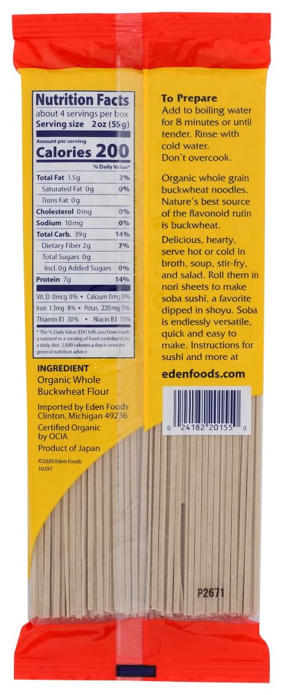 ?d?n F??ds Pasta - Buckwh?at S?ba - Cas? ?f 12-8 ?z. - Bulk Buy