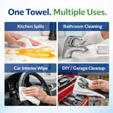 PREMIO NEST Tear-A-Square Paper Towels, 6 Double Rolls, 2-Ply Strong & Absorbent Kitchen Paper Towels, Custom Size Sheets for Cleaning, Household