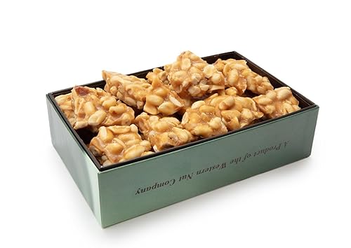 Western Nut Company Brittle Gift Box Collections, 16oz/24oz Gift Box Edition, Gift Wrapped in Seasonal Paper, Gourmet Nut Candy Assortment, Peanut