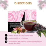 Buddha Teas - Organic Echinacea Elderberry Blend - Herbal Tea - For Health & Wellbeing - With Antioxidants & Minerals - Clean Ingredients - No
