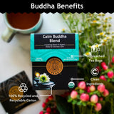 Buddha Teas - Calm Buddha Blend - Organic Herbal Tea - For Health & Wellbeing - Blend of Organic Herbs - Clean Ingredients - Caffeine Free - OU Kosher