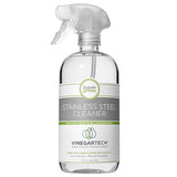 Clean+Green VinegarTech Stainless Steel Cleaner to Remove Residue, Fingerprints and Smudges, 24 Fl Oz - Eco-Friendly, Plant-Based Vinegar Spray