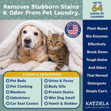 Katziela Enzyme Based Powder Laundry Detergent for Cat Pee, Deodorizer, Urine, Dogs Beds, Pee Pads, Dog Drool, Stain Eliminator 64 Loads