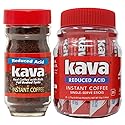 Kava Low Acid Instant Coffee Gift Set, 4 Ounce Glass Jar & 20 Single Serve Stick Packets for On-The-Go & Travel