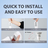 Greater Range Electric Spin Scrubber - Cordless Cleaning Head with 6 Replaceable Brushes - 90° Rotatable - Ideal for Floor, Window, Cars - Ivory White