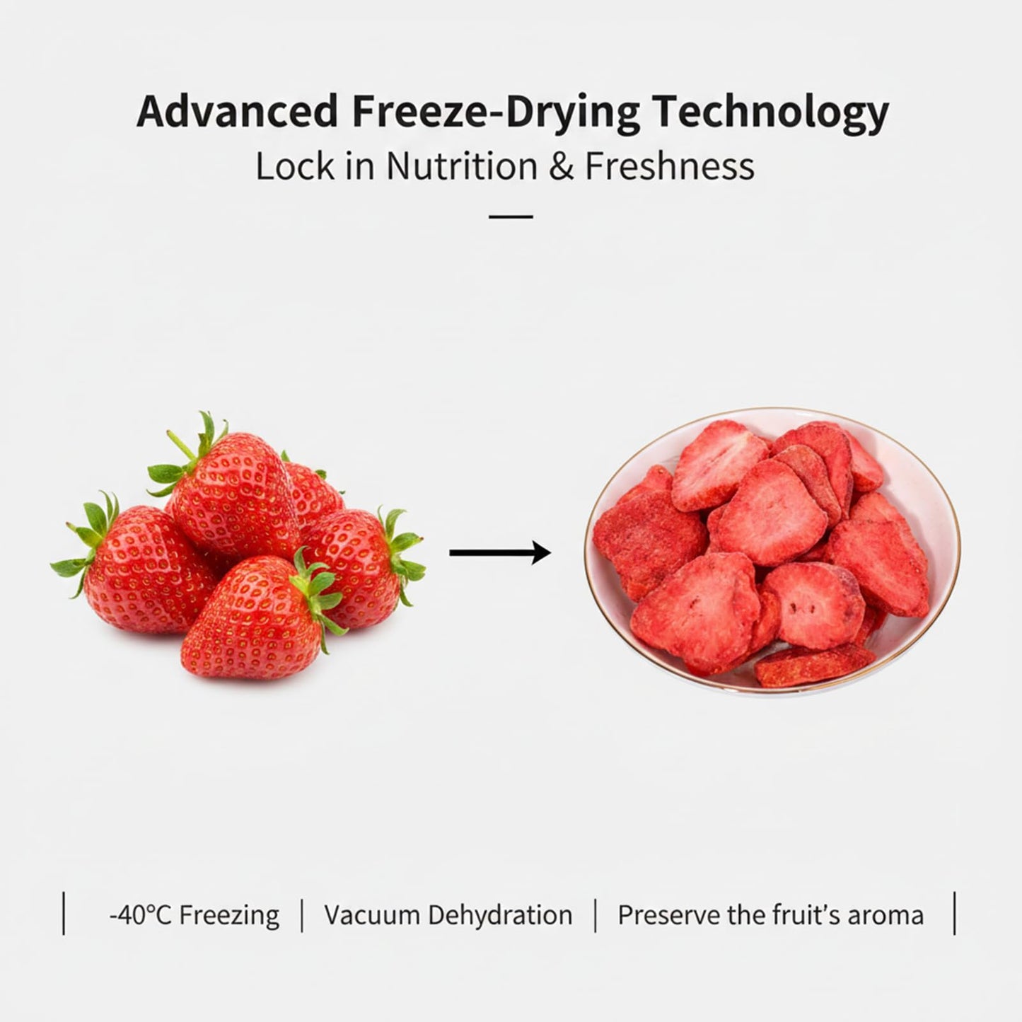 SODGHYTR Freeze Dried Strawberries Slices 5.29oz/150g,Fruits Snack & Dessert Topping,Dry Strawberry Crisps, Yummy Dehydrated Strawberries,for Yogurt