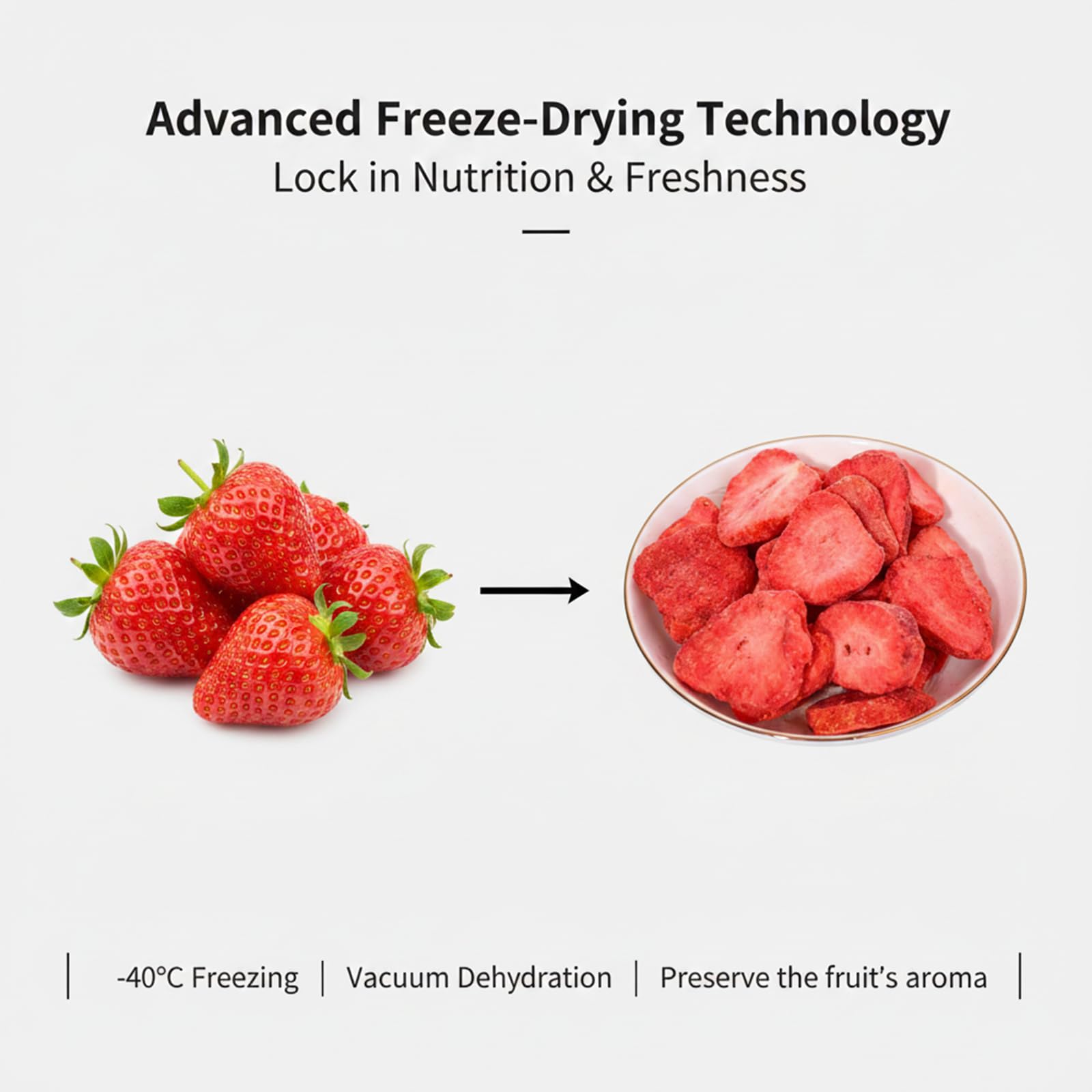 SODGHYTR Freeze Dried Strawberries Slices 5.29oz/150g,Fruits Snack & Dessert Topping,Dry Strawberry Crisps, Yummy Dehydrated Strawberries,for Yogurt