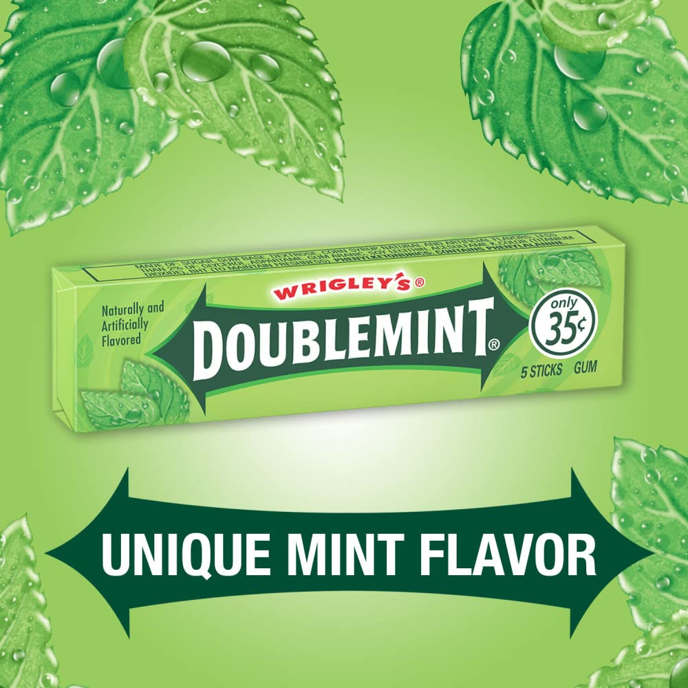 Wrigleys Doublemint Chewing Gum 5 Stick Packs 40 count (Pack of 2)