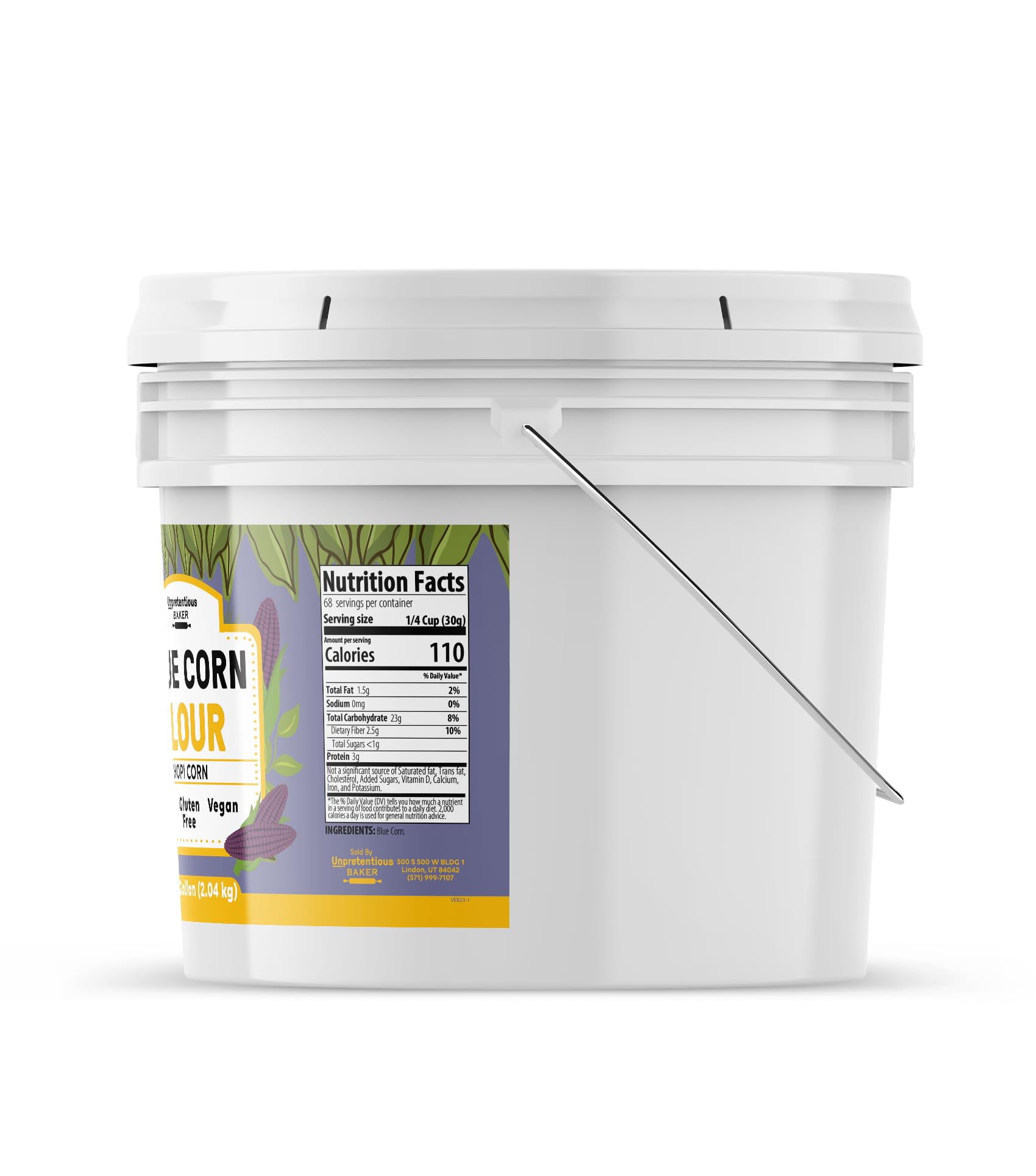 Unpretentious Blue Corn Flour, 1 Gallon, Hopi Corn, Sweet & Intense Flavor, Gluten Free