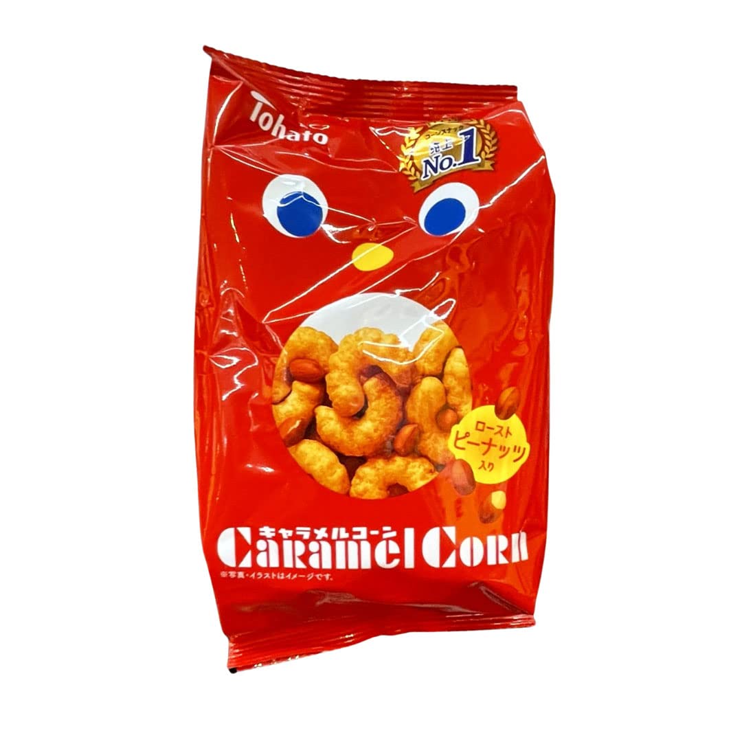 Tohato Caramel Corn (3.10oz). Japan's popular caramel corn puffs original flavor. (TCS-15 R-1) - Pack of 3
