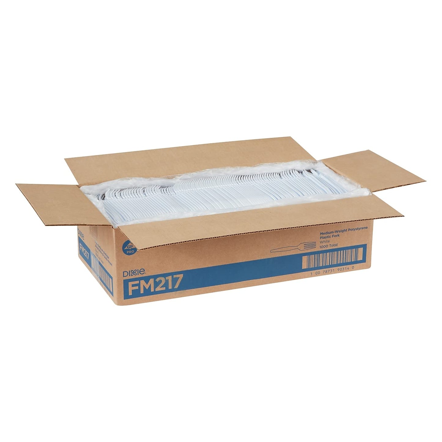 Georgia-Pacific Dixie 6.104" Medium-Weight Polystyrene Plastic Fork by GP PRO (Georgia-Pacific), White, FM217, (Case of 1,000), 1 box of 1003