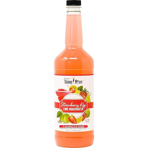 Jordan's Skinny Mixes Sugar Free Strawberry Key Lime Margarita Mix, Flavored Cocktail Mixer for Drinks, Marg Drink Flavoring for Cocktails