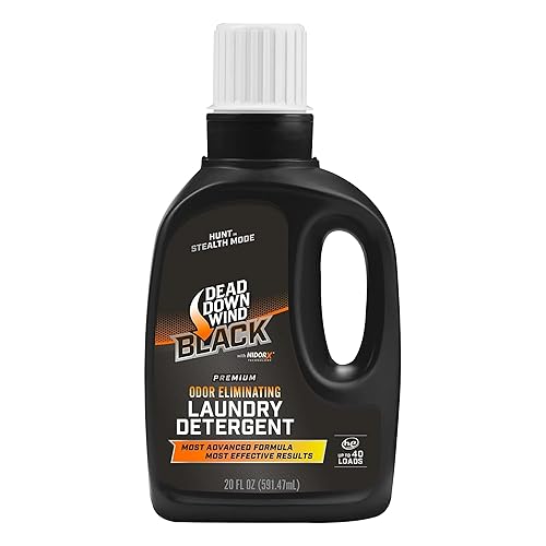 DEAD DOWN WIND BLACK Premium Unscented Laundry Detergent (20 Oz) - Scent Eliminating Liquid Detergent for Clothing and Gear - Durable Hunting Scent