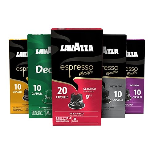 Lavazza Espresso Variety Pack of Aluminum Capsules Compatible with Nespresso* Original Machines, Contains Light, Medium, and Dark Espresso Roast (60