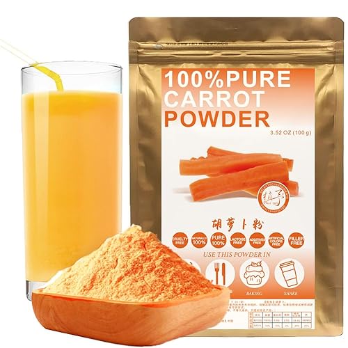 Plant Gift 100% Pure Carrot Powder Powder ???? Natural Carrot Flour, Great Flavor for Drinks, Smoothie, Yogurt, Baking, cookies and Beverages, Non-GMO