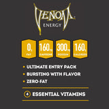 Venom Energy Drink, Mango, 0 Fat, 160mg Caffeine, 16 Fl Oz (Pack of 12) By LastFuel.