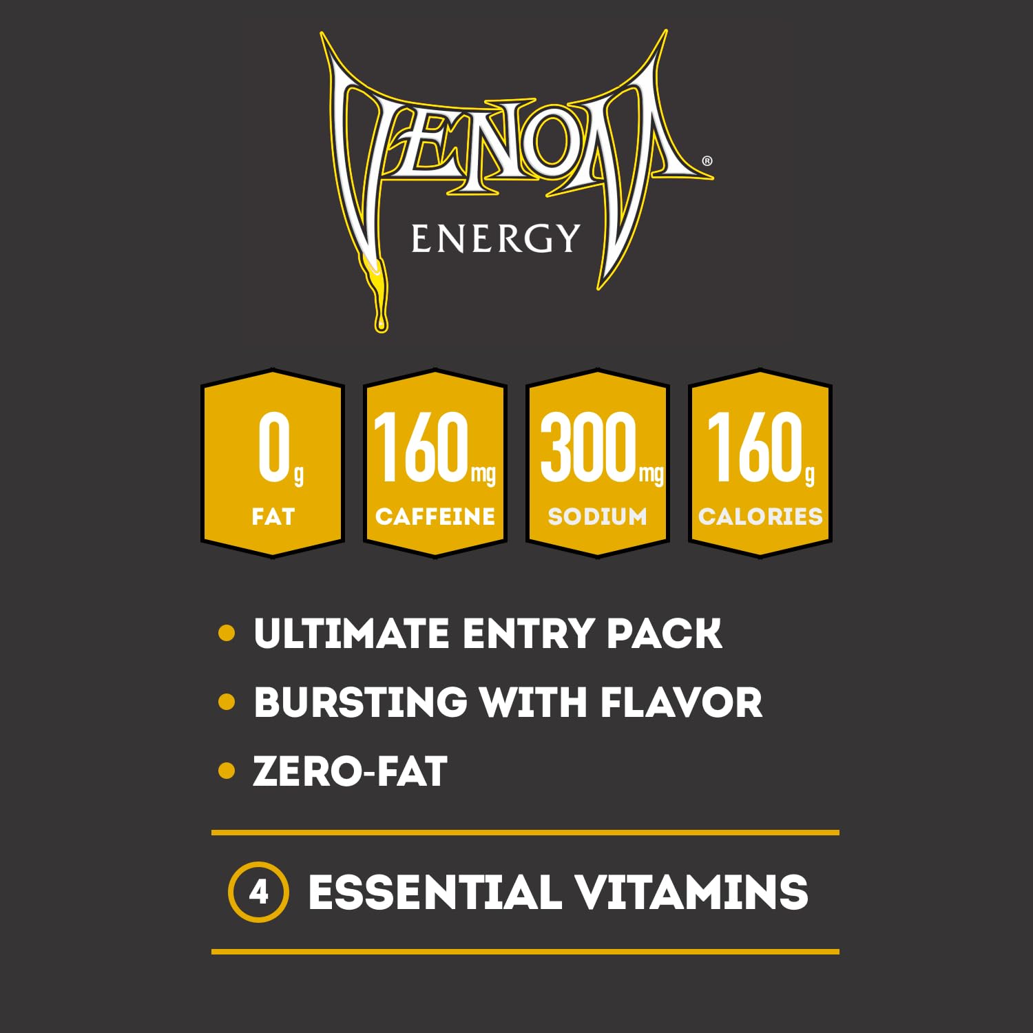 Venom Energy Drink, Mango, 0 Fat, 160mg Caffeine, 16 Fl Oz (Pack of 12) By LastFuel.