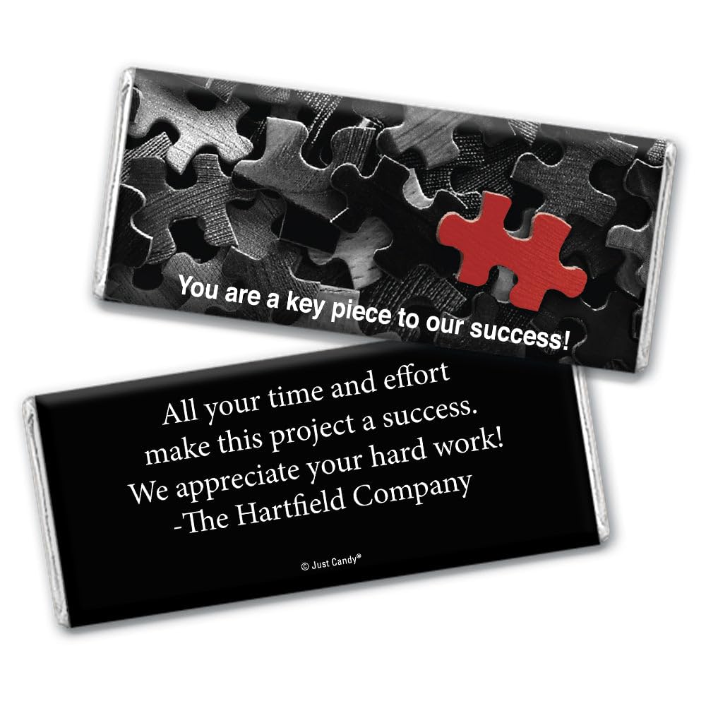 Thank You Personalized Wrappers for Chocolate Bars (25 Pack) - Puzzle Piece