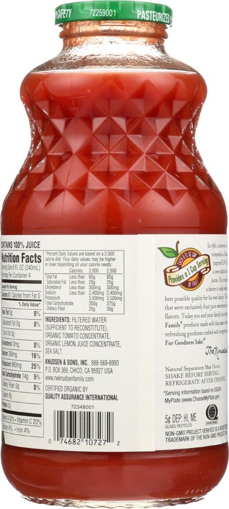 Knudsen Organic Tomato Juice, 32 Ounce - 6 per case.