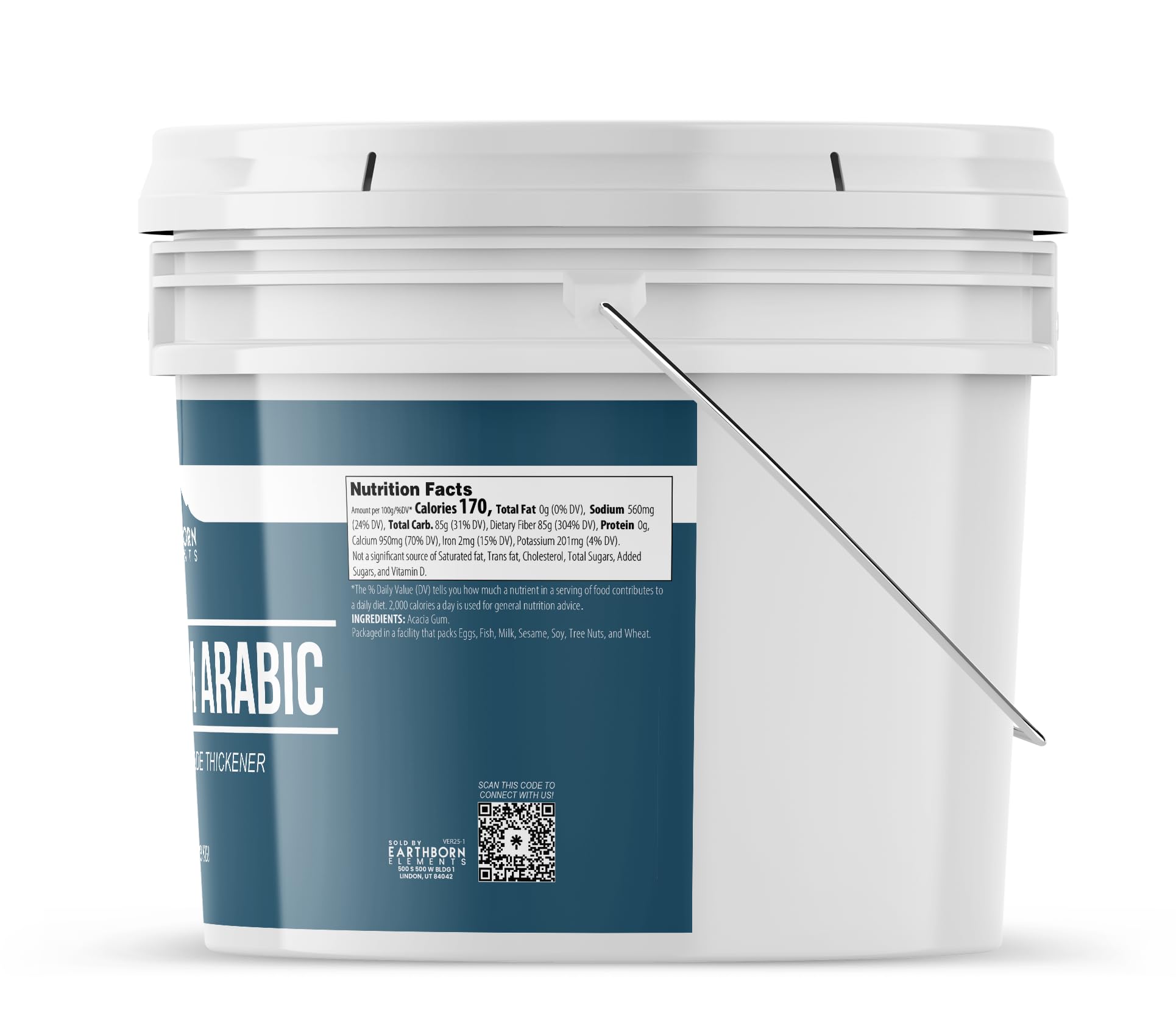 Earthborn Elements Gum Arabic 2 Gallon Bucket, Acacia, Multitude of Uses, Resealable Bucket (9 Pound)