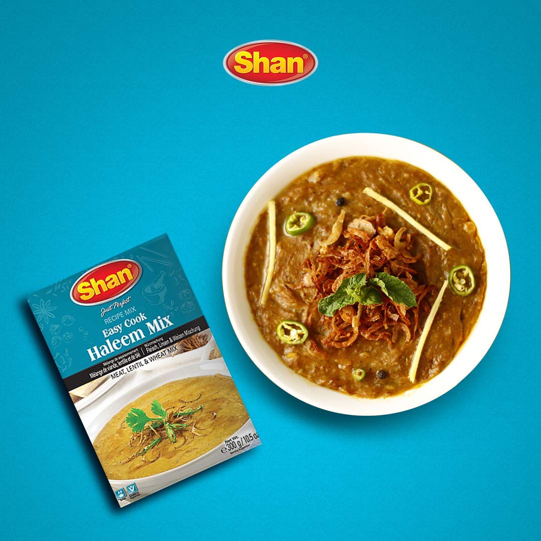Shan Haleem Recipe and Seasoning Mix 1.76 oz (50g) - Spice Powder for Traditional Meat and Lentil Curry - Suitable for Vegetarians - Airtight Bag in a